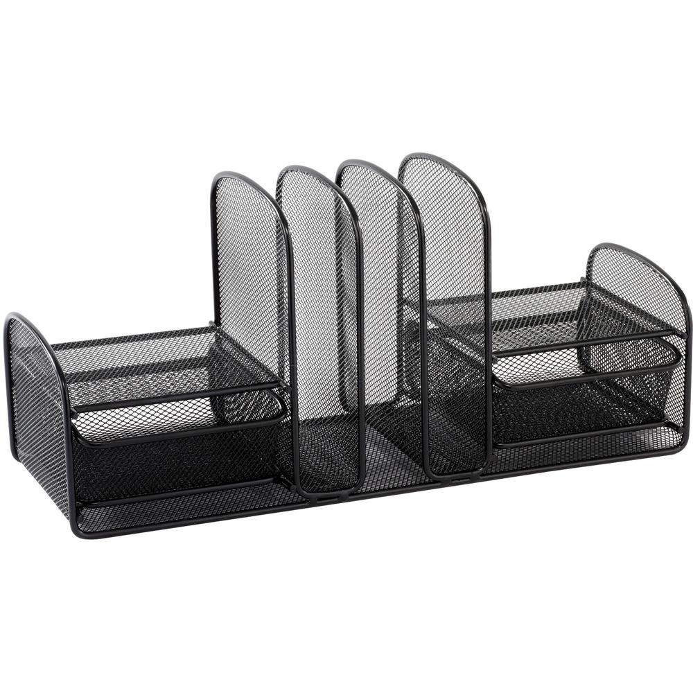 Safco Multipurpose Mesh Desktop Organizer - 7.75'' Height x 17'' Width x 6.75'' Depth - Desktop - Black - 1 Each