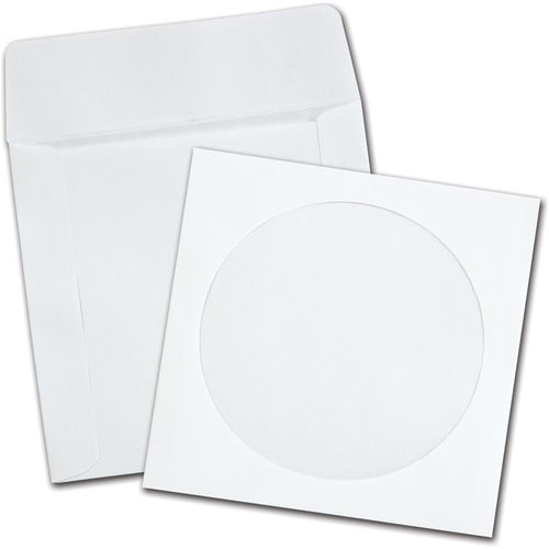 Quality Park CD/DVD Sleeve - CD/DVD - 5'' Width x 5'' Length - 24 lb - Polypropylene - 250 / Box - White