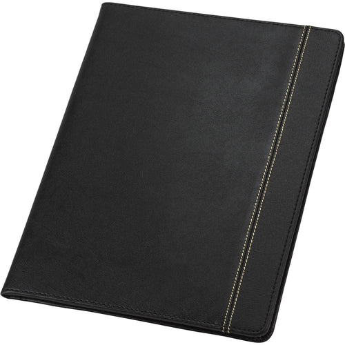 Samsill Professional Letter Pad Folio - 8 1/2'' x 11'' - 2 Internal Pocket(s) - Vinyl, Polyvinyl Chloride (PVC) - Black - 1 Each