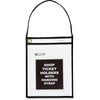 C-Line Shop Ticket Holders With Hanging Straps, Stitched - Black, Both Sides Clear, 9 X 12, 15/BX, 41922