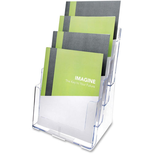 Deflecto Multi-Compartment DocuHolder - 920 x Sheet - 4 Compartment(s) - 1.57'' - 13.5'' Height x 9.3'' Width x 7'' DepthDesktop - Clear - Polystyrene - 1 Each - deflecto
