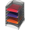 Safco 6-Compartment Mesh Desktop Organizer - 6 Compartment(s) - Compartment Size 1.75'' x 9.50'' x 12.25'' - 15.3'' Height x 10.3'' Width x 12.8'' DepthDesktop - Stackable - Powder Coated - Black - Steel -