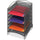 Safco 6-Compartment Mesh Desktop Organizer - 6 Compartment(s) - Compartment Size 1.75'' x 9.50'' x 12.25'' - 15.3'' Height x 10.3'' Width x 12.8'' DepthDesktop - Stackable - Powder Coated - Black - Steel -