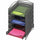 Safco 5-Compartment Mesh Desktop Organzier - Compartment Size : 1.75'' x 9.50'' x 12.25'' - 15.25'' Height x 10.25'' Width x 12.75'' Depth - Desktop - Stackable - Powder Coated - Black - Steel - 1 Each