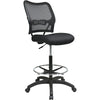 Office Star Air Grid Mesh Back Drafting Chair - Mesh Seat - Mesh Back - 5-star Base - Black - 20'' Seat Width x 19.75'' Seat Depth - 21.3'' Width x 25.5'' Depth x 51'' Height - Office Star Products