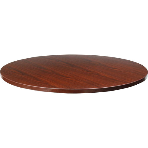 Lorell Essentials Conference Tabletop - Laminated Round, Mahogany Top - Contemporary Style x 41.38'' Table Top Width x 41.38'' Table Top Depth x 1'' Table Top Thickness - Assembly Required - Wood Top Mat