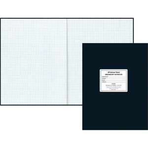 Rediform Quad Ruled Laboratory Notebook - 60 Sheets - 8 1/2'' x 11'' - White Paper - Black Cover - Hard Cover, Heavyweight - Recycled - 1 Each