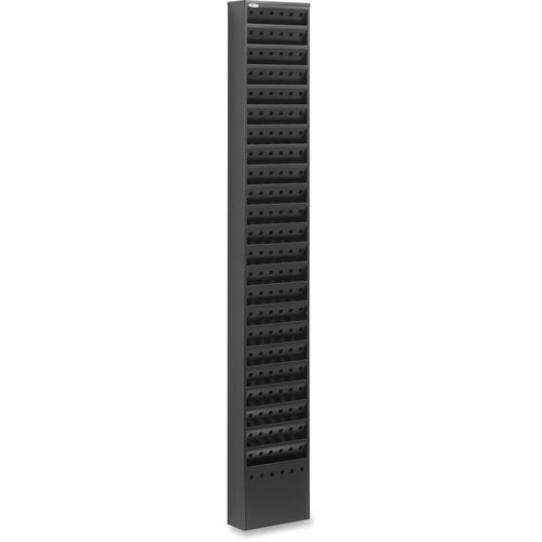 Safco 23-Pocket Steel Magazine Rack - 23 Pocket(s) - 65.50'' Height x 10'' Width x 4'' Depth - Floor - Scratch Resistant - Powder Coated - Black - Steel - 1 Each
