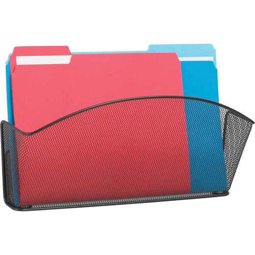 Safco Onyx Mesh Wall Pockets - 9'' Height x 15'' Width x 3'' Depth - Black - Steel - 1 Each