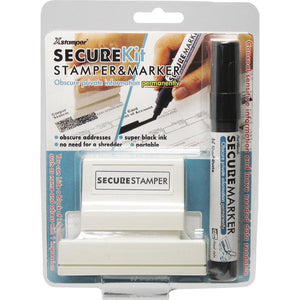 Xstamper Secure Privacy Stamp Kit - 1'' Impression Width x 2.65'' Impression Length - Black - 1 / Pack