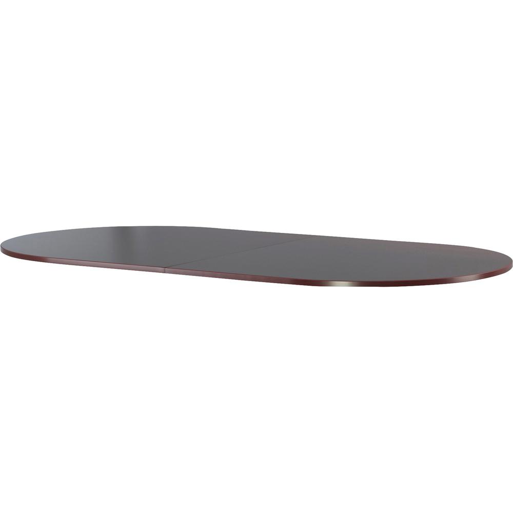 Lorell Essentials Oval Conference Tabletop - Oval Top x 48'' Table Top Width x 96'' Table Top Depth x 1.25'' Table Top Thickness - 1'' Height x 94.50'' Width x 47.25'' Depth - Assembly Required - Mahogany -