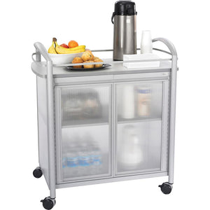 Safco Impromptu Refreshment Cart - 4 Casters - x 34'' Width x 21.3'' Depth x 36.5'' Height - Steel Frame - Gray - 1 Each