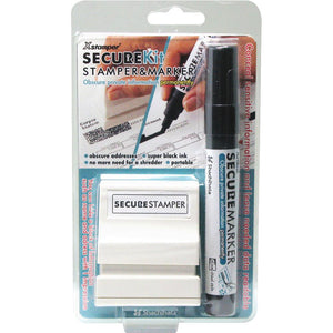Xstamper Small Security Stamper Kit - 0.50'' Impression Width x 1.69'' Impression Length - Black - 1 / Pack