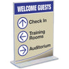 Deflecto Superior Image Double-Sided Sign Holder - Support 8.50'' x 11'' Media - Plastic - 1 Each - Clear - deflecto