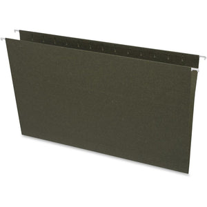 Business Source Legal Recycled Hanging Folder - 8 1/2'' x 14'' - 11 pt. - Green - 100% Recycled - 25 / Box