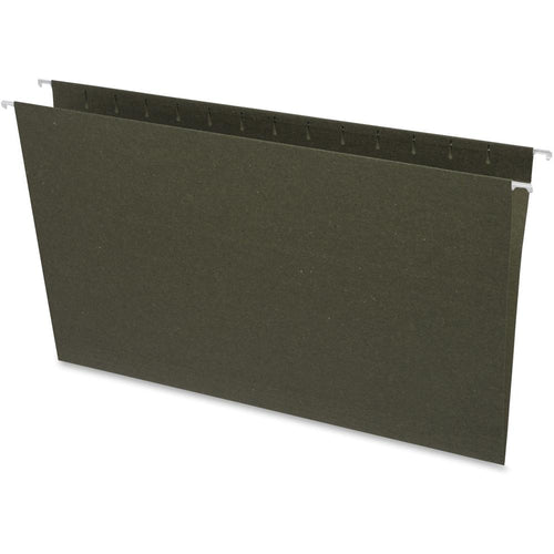 Business Source Legal Recycled Hanging Folder - 8 1/2'' x 14'' - 11 pt. - Green - 100% Recycled - 25 / Box