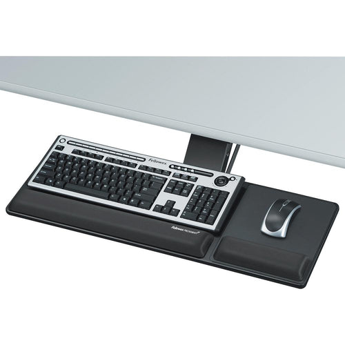 Designer Suites™ Compact Keyboard Tray - 3'' Height x 27.5'' Width x 18'' Depth - Black - 1 - Fellowes