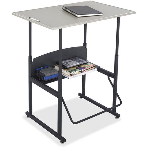 Safco AlphaBetter Adjustable Height Computer Desk - 42'' Height x 36'' Width x 24'' Depth - Assembly Required - Gray