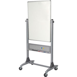 MooreCo Magnetic Porcelain Rotating Markerboard - 30'' (2.5 ft) Width x 40'' (3.3 ft) Height - Porcelain Surface - Aluminum Frame - Rectangle - Assembly Required - 1 Each