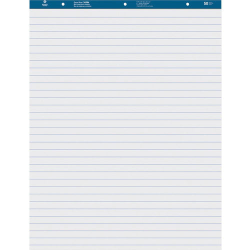 Business Source Standard Ruled Easel Pad - 50 Sheets - 15 lb Basis Weight - 27'' x 34'' - White Paper - Perforated - 2 / Carton