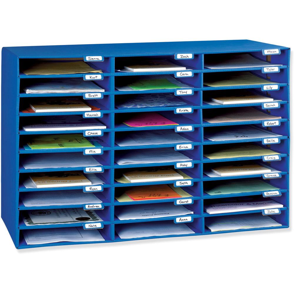 Classroom Keepers 30-Slot Mailbox - 30 Pocket(s) - Compartment Size 1.80'' x 12.50'' x 10'' - 21'' Height x 31.6'' Width x 12.8'' Depth - 70% Recycled - Blue - 1 Each