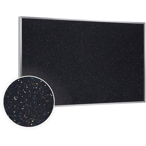 Ghent Confetti Rubber Tackboard - 24'' Board Height x 36'' Board Width - Confetti Rubber Surface - Self-healing, Stain Resistant, Fade Resistant - Aluminum Frame - 1 Each