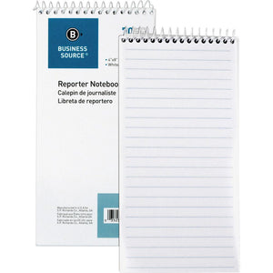 Business Source Coat Pocket-size Reporters Notebook - 70 Sheets - Spiral - 4'' x 8'' Sheet Size - White Paper - 12 / Dozen