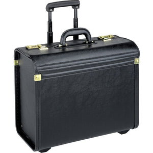 Lorell Travel/Luggage Case (Roller) Travel Essential, Book, File Folder - Black - Vinyl Body - Handle - 14'' Height x 22'' Width x 8'' Depth - 1 Each
