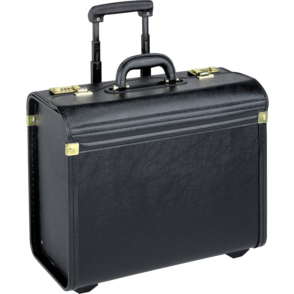 Lorell Travel/Luggage Case (Roller) Travel Essential, Book, File Folder - Black - Vinyl Body - Handle - 14'' Height x 22'' Width x 8'' Depth - 1 Each