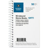Business Source Side Wirebound Ruled Memo Book - 50 Sheet(s) - Wire Bound - 3'' x 5'' Sheet Size - White - 1 Dozen