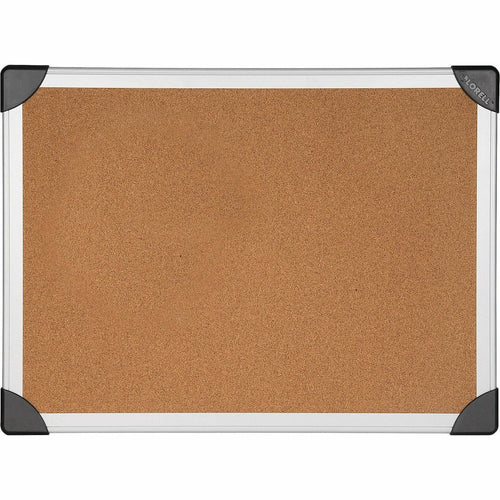Lorell Corkboard - 24'' Board Height x 36'' Board Width - Silver Cork, Brown Surface - Durable, Resist Warping, Laminated, Resilient - Aluminum Frame - 1 Each