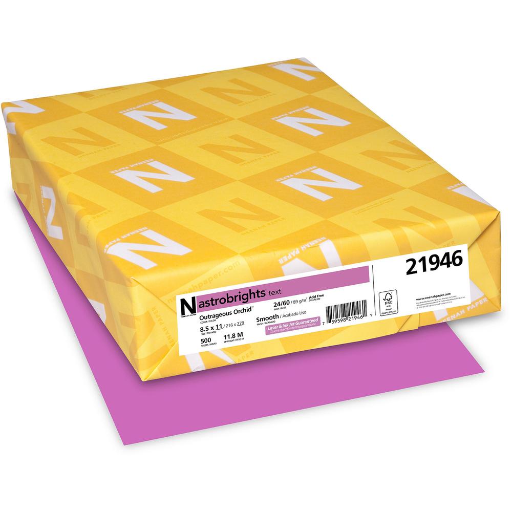Astrobrights Color Paper - Orchid - Letter - 8 1/2'' x 11'' - 24 lb Basis Weight - 500 / Ream - Acid-free, Lignin-free - Orchid