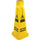 Genuine Joe Bright 4-sided Caution Safety Cone - 1 Each - English, Spanish - 10'' Width x 24'' Height x 10'' Depth - Cone Shape - Stackable - Industrial - Polypropylene - Yellow