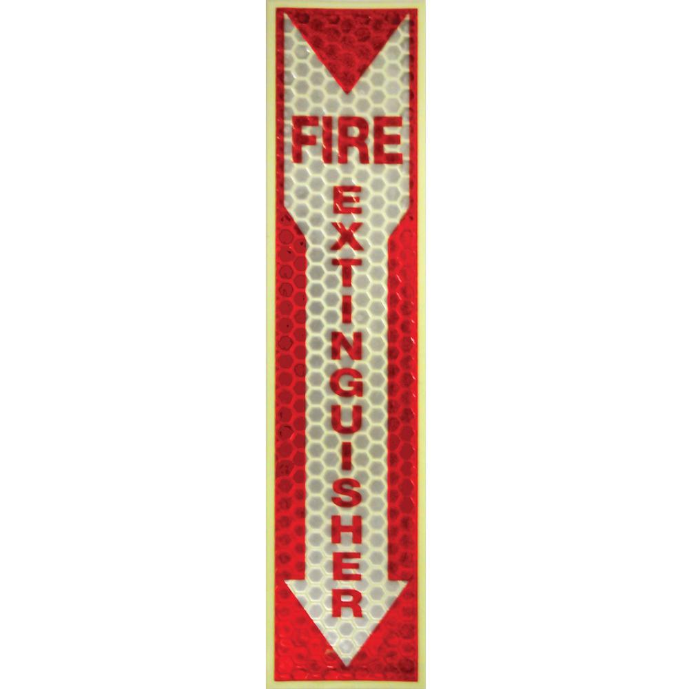 Miller's Creek Luminous Fire Extinguisher Sign - 1 Each - English - Fire Extinguisher Print/Message - 4'' Width x 16.8'' Height x 1'' Depth - Rectangular Shape - Red Print/Message Color - Reflective, Fle