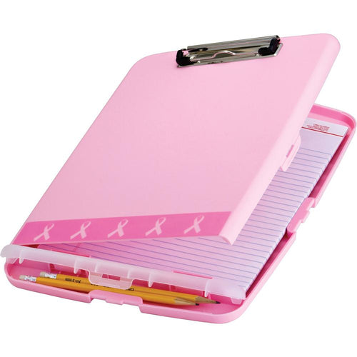 Officemate Slim Clipboard Storage Box - 11'' - Pink - 1 Each