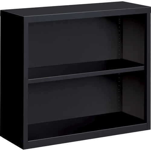 Lorell Fortress Series Bookcase - 34.5'' x 13'' x 30'' - 2 x Shelf(ves) - Black - Powder Coated - Steel - Recycled