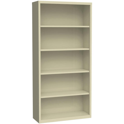 Lorell Fortress Series Bookcase - 34.5'' x 13'' x 72'' - 6 x Shelf(ves) - Putty - Powder Coated - Steel - Recycled