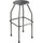 Safco Adjustable Height Diesel Stool Trolley - Polyurethane Seat - Powder Coated Steel Frame - Four-legged Base - Pewter - 1 Each