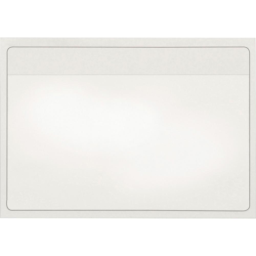 Cardinal Self-Adhesive Polypropylene Pockets - 3.6'' Height x 5.3'' Width - 100 mil Thickness - 1 x Card Capacity - 5'' x 3'' Sheet - Ring Binder - Rectangular - Clear - Polypropylene - 100 / Box