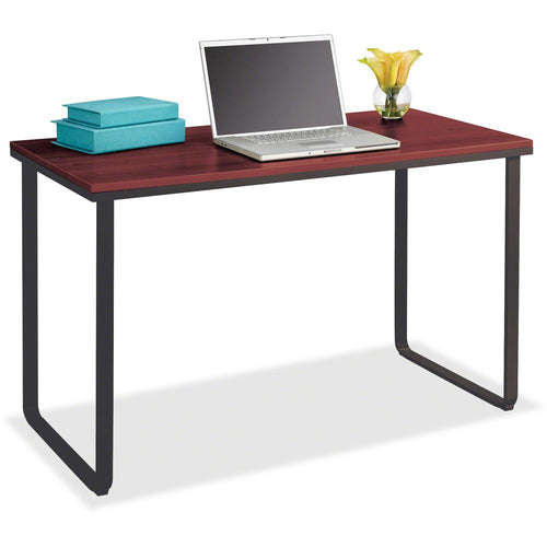 Safco Steel Workstation - Rectangle Top - U-shaped Base - 2 Legs - 150 lb Capacity - 47.25'' Table Top Width x 24'' Table Top Depth x 0.75'' Table Top Thickness - Assembly Required - Cherry, Black - Wood