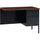 Lorell Fortress Series Right-Pedestal Return - Rectangle Top - 42'' Table Top Width x 24'' Table Top Depth x 1.12'' Table Top Thickness - 29.50'' HeightAssembly Required - Black Walnut, Oak Laminate - Ste
