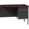Lorell Fortress Series Right-Pedestal Return - Rectangle Top - 42'' Table Top Width x 24'' Table Top Depth x 1.12'' Table Top Thickness - 29.50'' HeightAssembly Required - Laminated, Mahogany - Steel - 1