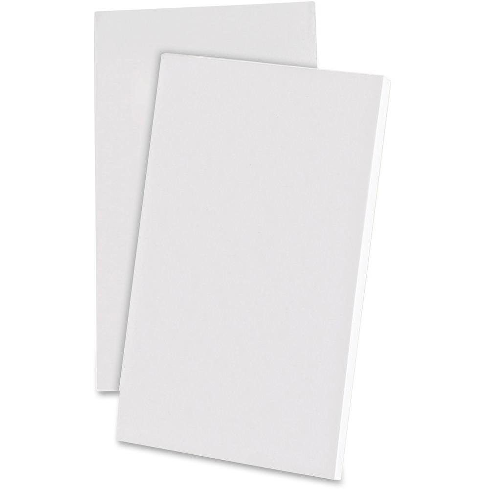 Ampad Recycled Glue Top Scratch Pad - 100 Sheets - Plain - Glued - Unruled Front Ruling - 15 lb Basis Weight - 3'' x 5'' Sheet Size - 0.31'' Height x 4'' Width x 6'' Length - White Paper - Rigid, Chipboard