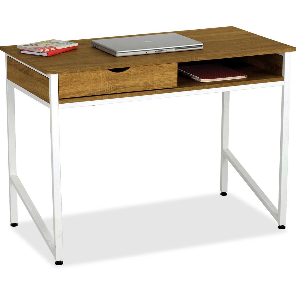Safco Single Drawer Office Desk - Laminated Rectangle Top - 4 Legs - 43.25'' Table Top Width x 21.63'' Table Top Depth - 30.75'' Height - Assembly Required