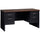 Lorell Fortress Modular Series Double-pedestal Credenza - 60'' x 24'' , 1.1'' Top - 2 x Box, File Drawer(s) - Double Pedestal - Material: Steel - Finish: Walnut Laminate, Black - Scratch Resistant, Stain