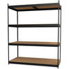 Lorell Archival Shelving - 80 x Box - 4 Compartment(s) - 84'' Height x 69'' Width x 33'' Depth - 28% Recycled - Black - Steel, Particleboard - 1 Each
