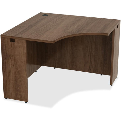 Lorell Essentials Series Corner Desk - 42'' x 29.5''24'' Desk, 0.1'' Edge - Material: Metal - Finish: Walnut, Laminate