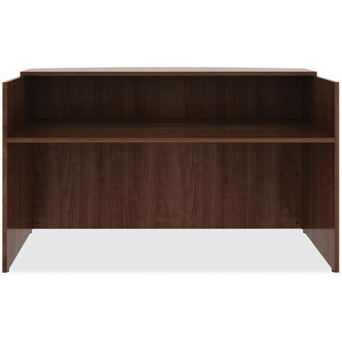 Lorell Essentials Series Front Reception Desk - 72'' x 36''42.5'' , 0.1'' Edge - Material: Metal - Finish: Walnut, Laminate