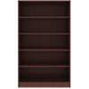 Lorell Laminate Bookcase - 0.8'' Shelf, 36'' x 12''60'' - 5 Shelve(s) - 4 Adjustable Shelf(ves) - Square Edge - Material: Thermofused Laminate (TFL) - Finish: Mahogany