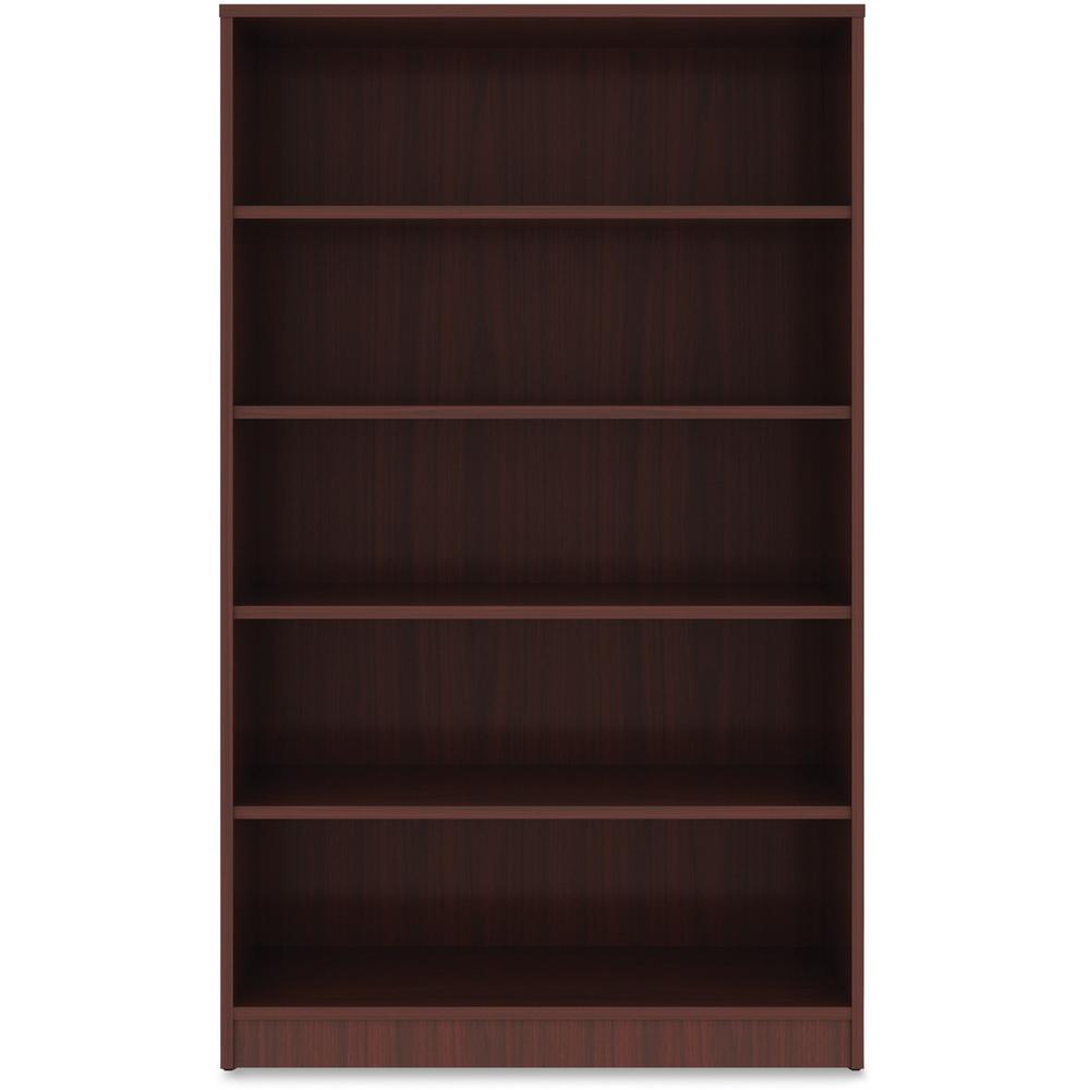 Lorell Laminate Bookcase - 0.8'' Shelf, 36'' x 12''60'' - 5 Shelve(s) - 4 Adjustable Shelf(ves) - Square Edge - Material: Thermofused Laminate (TFL) - Finish: Mahogany